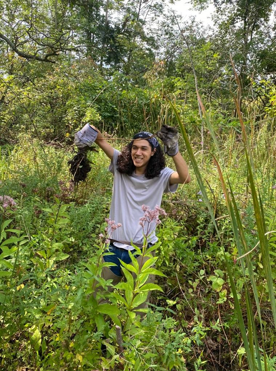 Christian Huerta in the field