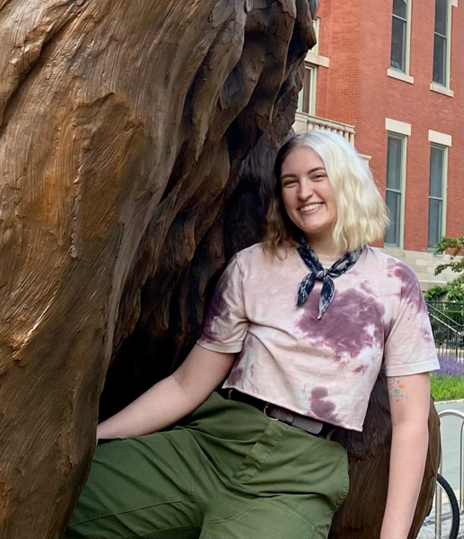 Kat Coburn sitting in a tree